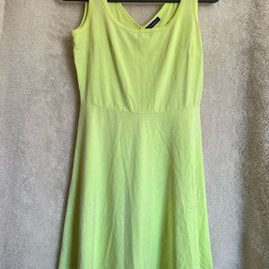 Vibrant Lime Green Midi Dress